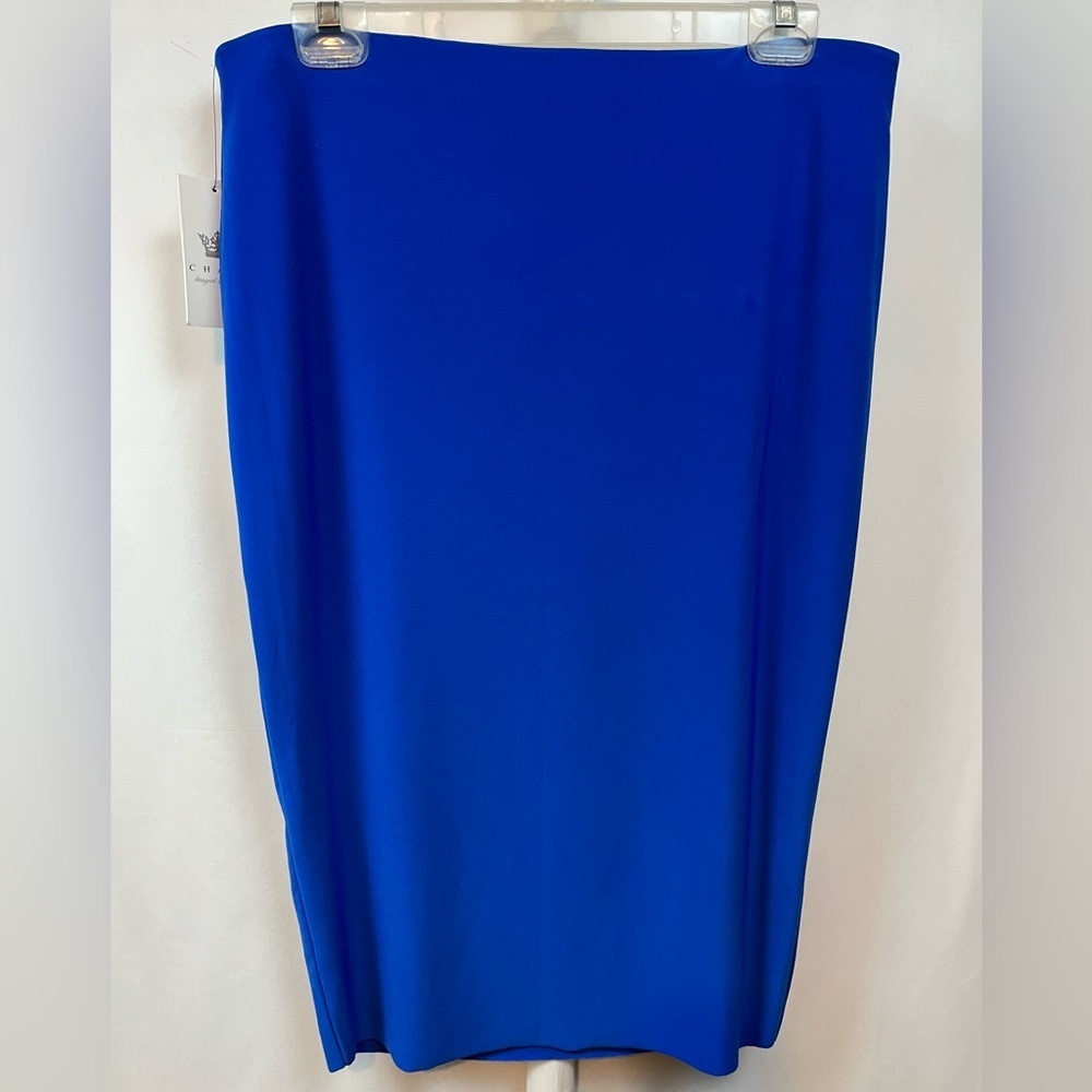 NWT. Chaus Royal Blue Stretch Knee Length Skirt Size M - Picture 3 of 6